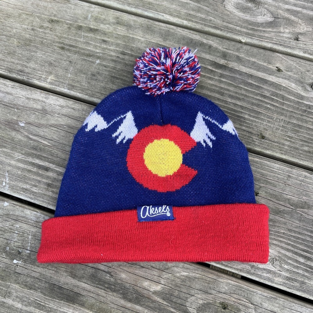 Aksels Colorado Acrylic Pom Beanie Hat Cap Knit stretch